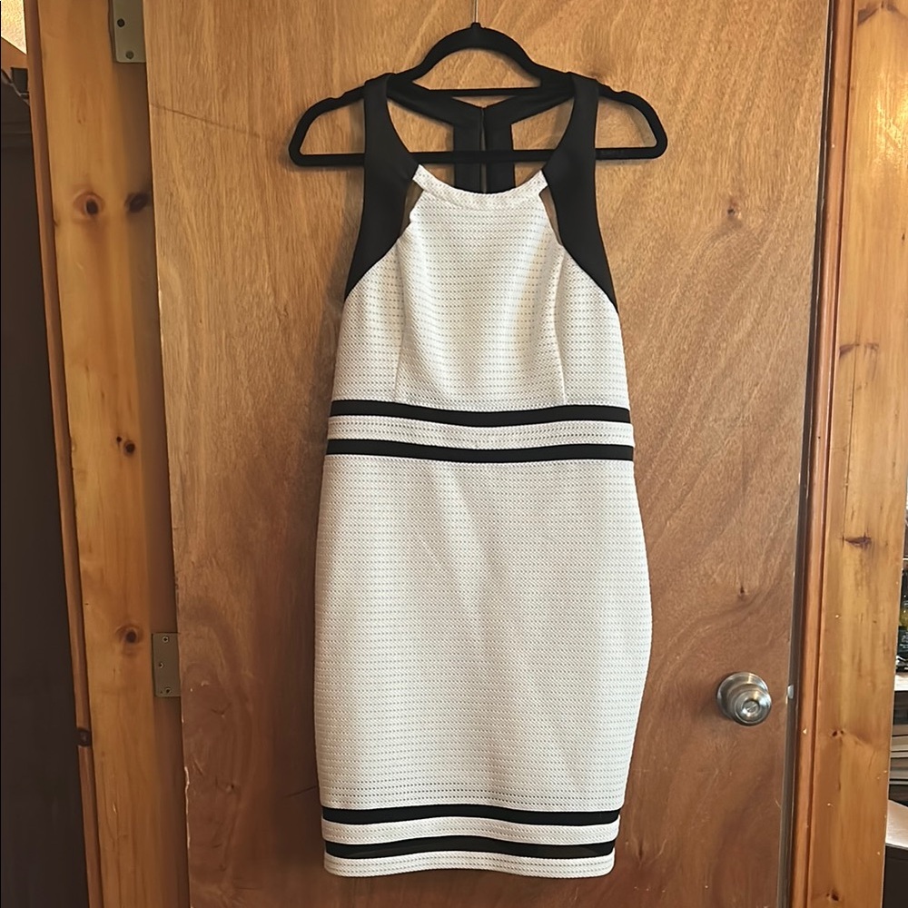 Guess Black and White Backless Dress
